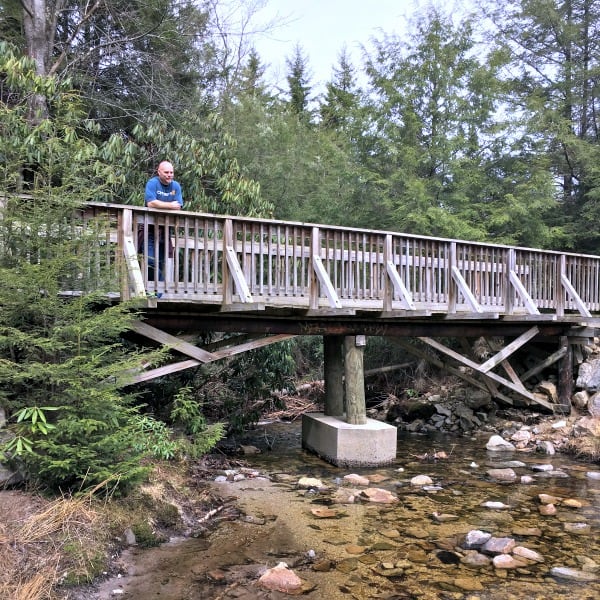 A bridge on the trails in Blackwater Falls State Park, West Virginia.