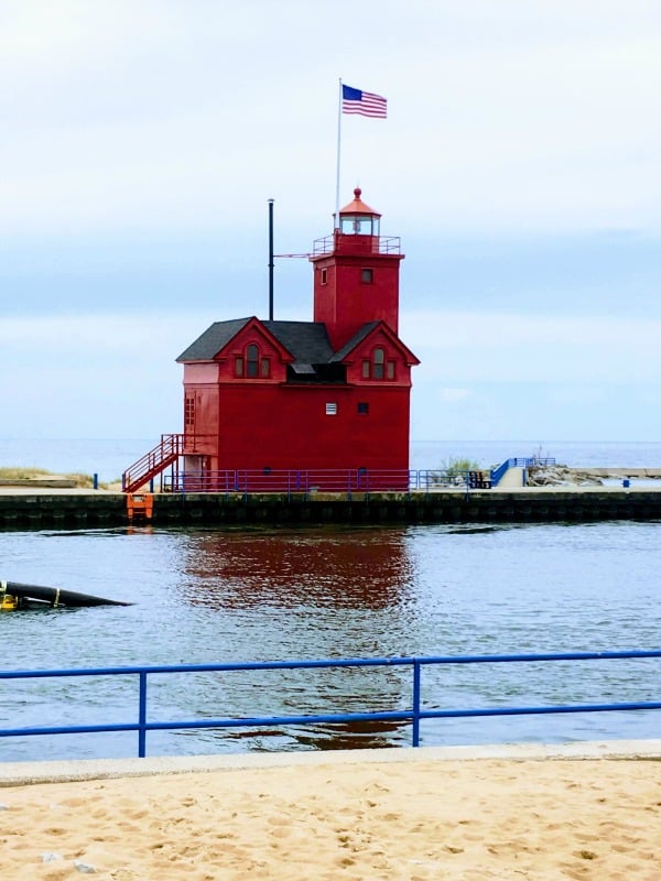 Big Red Lighthouse near Holland State Park in Holland, Michigan.