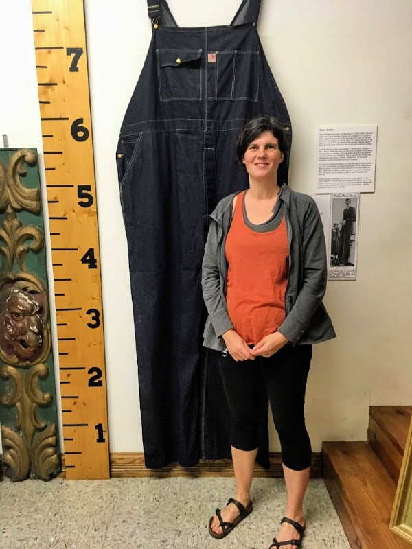 Robert Wadlow's (world's tallest man) overalls in the Miami County Museum, Peru, Indiana.