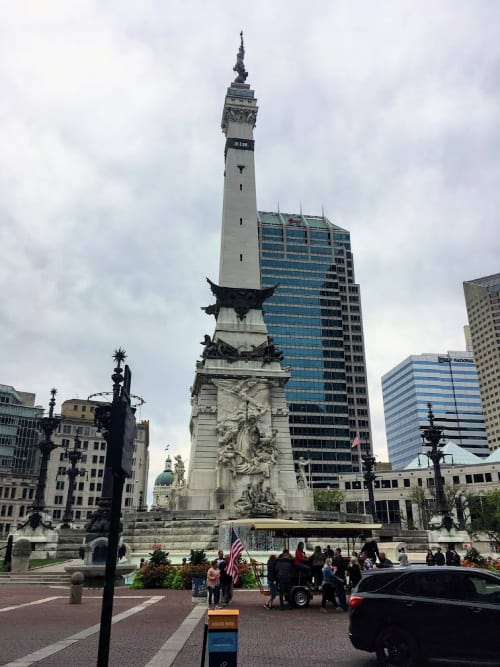The Indiana War Memorial: Soldiers And Sailors Monument in Monument Circle, downtown Indianapolis.