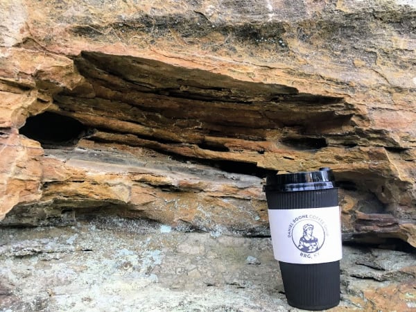 Great coffee from Daniel Boone Coffee Shoppe I enjoyed while hiking up to the Natural Bridge in Kentucky.