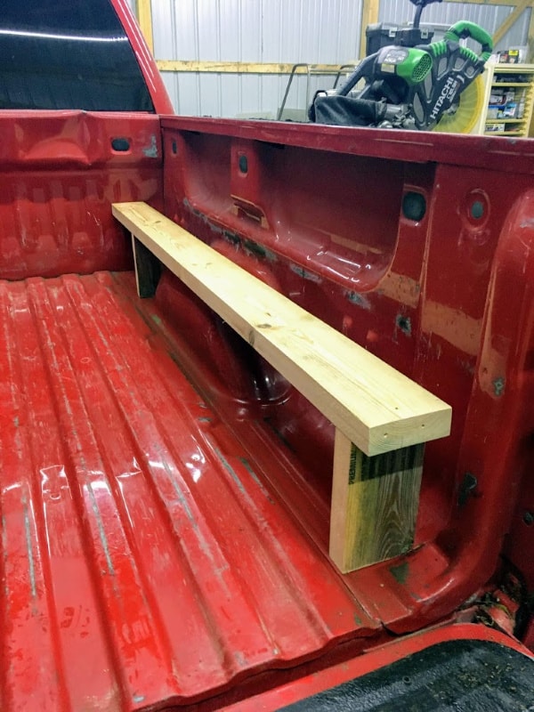 The first bed support for the truck topper camper.