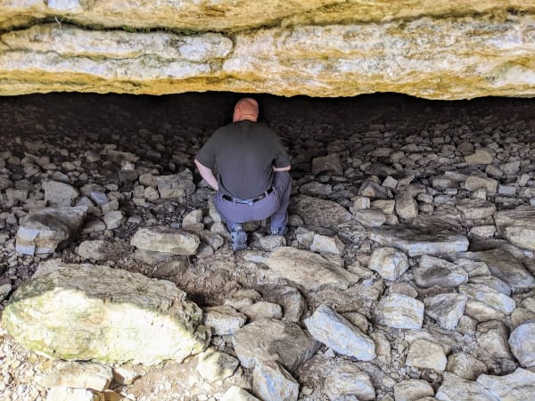 Taking a look at the beginning of Jackson Cave Trail in Cedars of Lebanon State Park, TN.