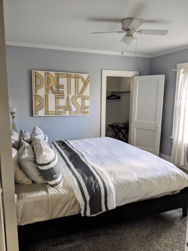 Bedroom two of two bedroom Airbnb in Michigan City, Indiana.
