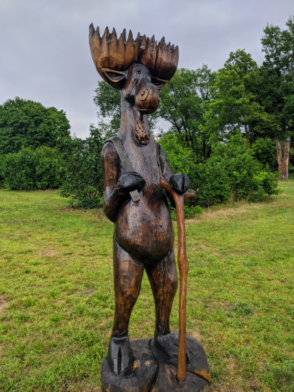 Moose Sculpture in the Fantasy Forest, Battle Creek, Michigan.