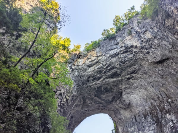 Route 11 sits on top of the Natural Bridge in Natural Bridge State Park, Virginia. Located just a few miles off the Blue Ridge Parkway.