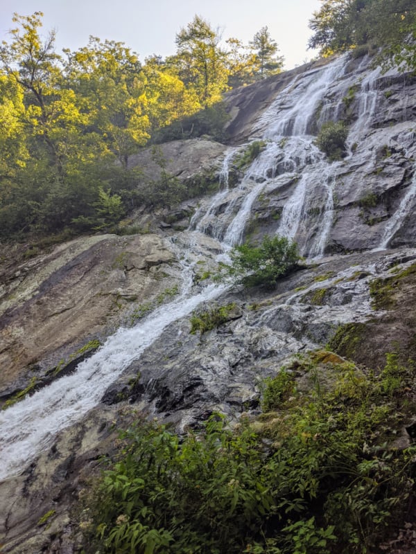 When you are almost to the top of Crabtree Falls in Virginia this is the view. Located a few miles off the Blue Ridge Parkway.