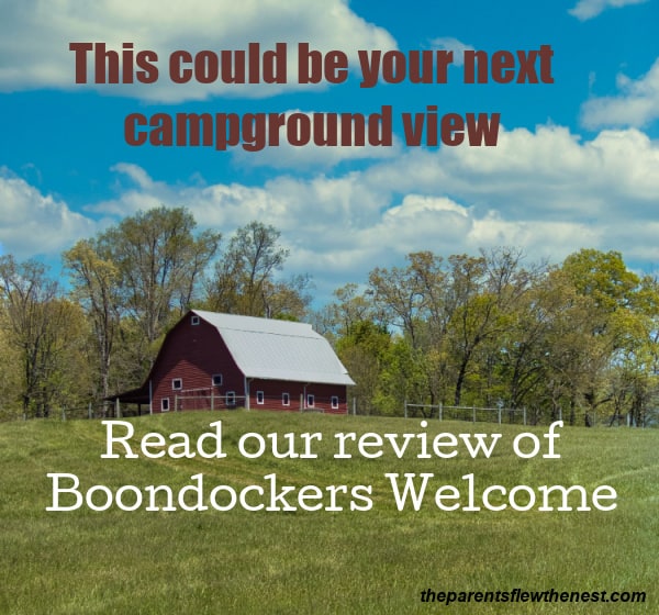 Example of a view you could enjoy at a Boondockers Welcome campsite. 