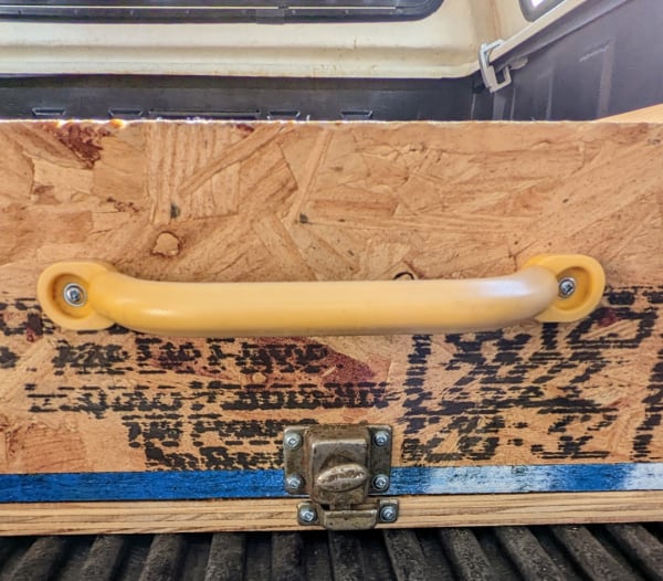 Put a lock on the the truck topper camper storage drawer.