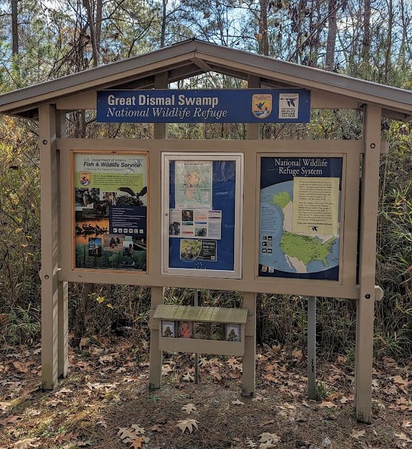 Great Dismal Swamp National Wildlife Refuge sign. 