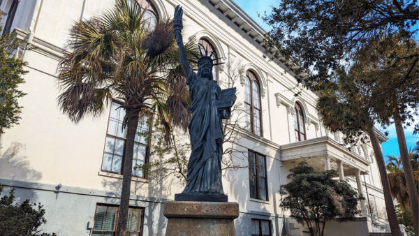 Statue Of Liberty at City Hall in Wilmington, NC.