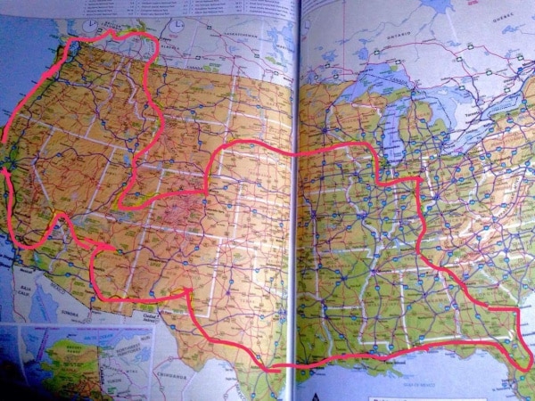 Our rv route.
