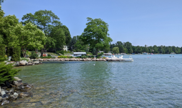 The clear blue waters of Torch Lake, Michigan.