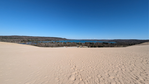 Views of Glen Lake from the top of the Dune Climb.