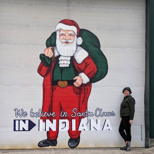 Mural of Santa Claus.